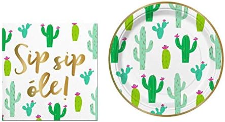 Cactus Themed Party Supplies - Mexican Fiesta Party (Plates/Napkins)