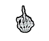 Skull Middle Finger Skeleton Bone Ghost Hog Outlaw Hot Rod Motorcycles Rider Lady Biker Jacket T shirt Patch Sew Iron on Embroidered Badge Sign Costum