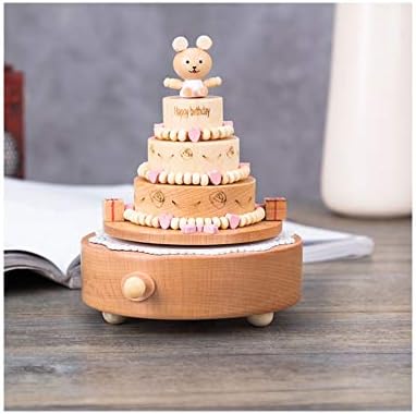 WRUMLJUFX Caja Musical Caja de Musica Bola de Cristal de Regalo de cumpleaños carrusel Enviar Novia Tanabata el día de San Valentín de los niños,Bear Cake [Feliz cumpleaños]: Amazon.es: Hogar