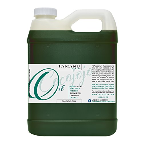 Tamanu Oil 32 oz 100% Pure Natural Cold Pressed Unrefined Extra Virgin Tamanu Nut Oil - Therapeutic Grade A for Hair Skin Body Nail and Beard