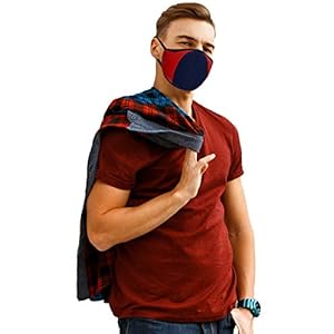 F Gear Luxur F95 Mask Navy-Red Pack of 1 Safeguard 7 layer ISO CE SITRA lab certified >95% Bacteria Filtration