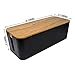 Power Cable Organizer Box - Computer, TV, HDMI Cord Organizer - Surge Protector Charger Dust Cover - Black Plastic Decorative Wooden Style for Baby-Proofing and Pet Safety and Declutter Desk Wires