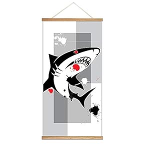 Hanging Poster with NO Mangetic Wood Frames Ink Abstract Animals Home Wall Canvas Prints Ready to Hang - 18"x36"