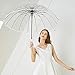 Kung Fu Smith Auto Open Clear Umbrella for Rain Wedding Photography, Large Canopy Wedding Umbrellas for Bride and Groom