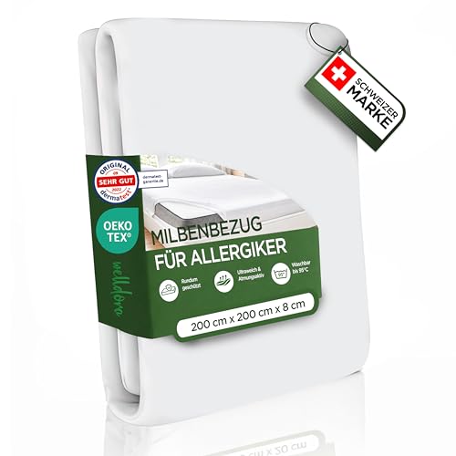 Welldora Milbenbezug Topper 200x200x8, Premium Encasing, Allergiker