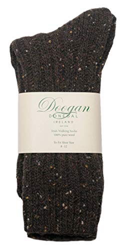 Doogan Donegal 100% Pure Wool Irish Walking Socks, Turf Fleck Colour