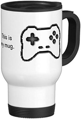 Game Controller Black White 8bit Video Game Style 14 Oz Stainless Steel Travel Mug