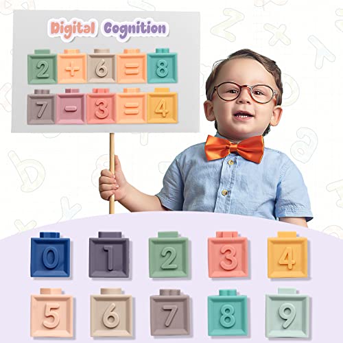 Abellzos Baby Soft Blocks, Stacking Building Blocks, Baby Toys Teething