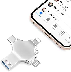 Yiracy USB Flash Drive 3.0 256GB 4 in 1 Photo Stick