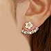 Crystal Stud Earrings Boucle d'oreille Femme 2016 Fashion Flower Earrings for Women Gold Bijoux Jewelry Brincos Pendientes Mujer, Gold and White