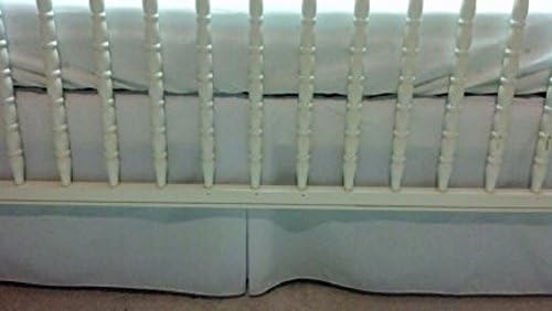 Solid White Crib Skirt Tailored, Box-Pleat Baby Crib Skirt. Fits Toddler's Bed, New , 15 inches long.