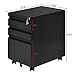 Giantex Rolling Mobile File W/3 Lockable Drawers and Pedestal for Office Study Room Home Steel Storage Cabinet