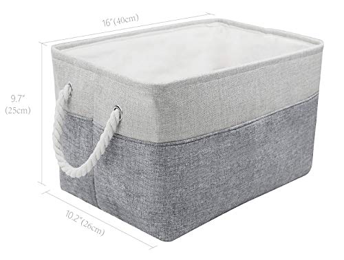 iwill CREATE PRO Shelf Storage Basket with Dustproof Drawstring, Felt Organizer Container Cube, Beige & Gray - Thumbnail 5