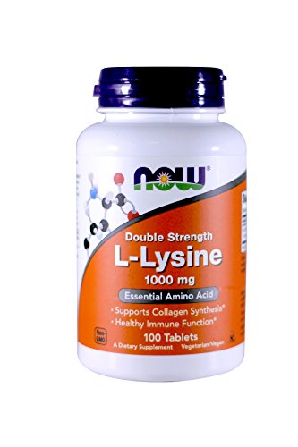 Now Foods L-Lysine 1000 mg Double Strength - 100 Tabs 2 Pack