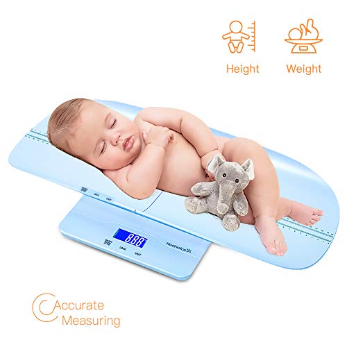 Hochoice Baby Scale Digital Pet Scale Multi-Function High Precision Electronic Scale, Infant Scale with Hold Function, 220 Pounds (lbs) Capacity, Accurate to 10g,Height Measurement Range 46-60cm-Blue - Thumbnail 7