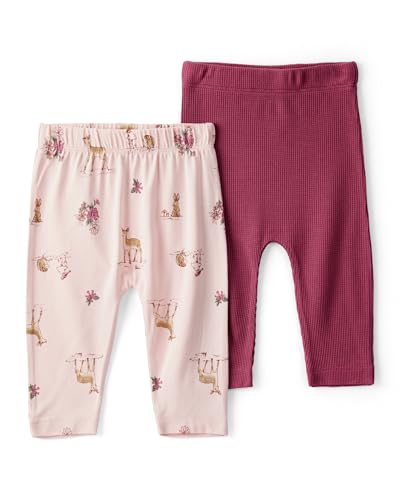 Carter's Girl PurelySoft 2-Pack Pant, Burgundy Deer Print, 6M