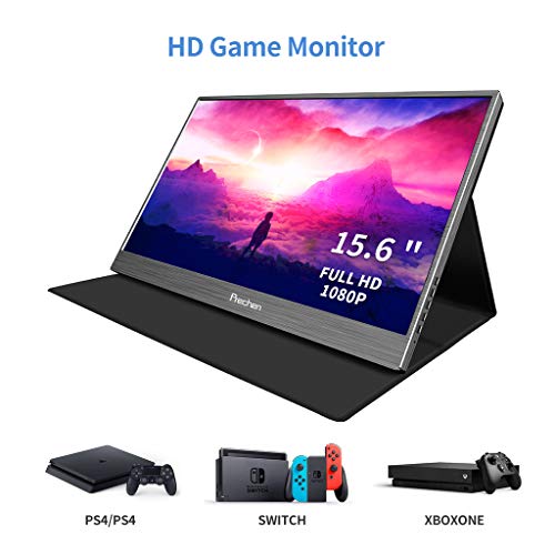 Portable Monitor, 15.6 Inch Portable Monitor Full HD 1080P IPS USB Type-C Computer Display with HDMI Type C USB Input Gaming Monitor External Secondary Display for PC Mac Laptop Phone Xbox PS4 PS3