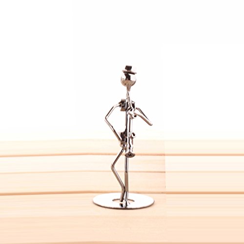 Player Metal Musician, Zubita Band Styles Metal Art Crafts Hand-made Ornament Artwork Metal Sculpture for Home Office Decoration A Man Playing Saxophone