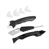 niceEshop(TM) Silicone Removal & Silicone Scraper Tool Kit, 3 in 1 Sealant Replace & Removal Caulking Tool Kit With 3 Replaceable Pads for Bathroom Kitchen Room