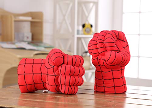 FAIRZOO Spider-Man Gloves Smash Soft Plush Fists Pairs Costume Red and Black - //coolthings.us