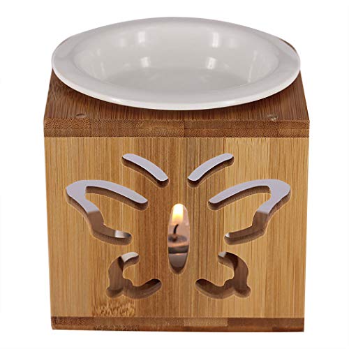 Singeek 100ML Essential Oil Burner,Hollowing Floral Tea Light Holder Aromatherapy Oil Warmer, Holiday Home Decoration Valentine (Butterfly) - Thumbnail 2