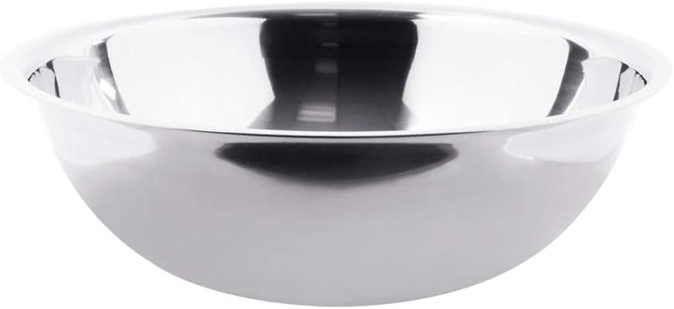 Tezzorio 30 Quart Stainless Steel Mixing Bowl Extra Large, Medium Weight, Polished Mirror Finish Flat Base Bowl, Mixing Bowls/Prep Bowls