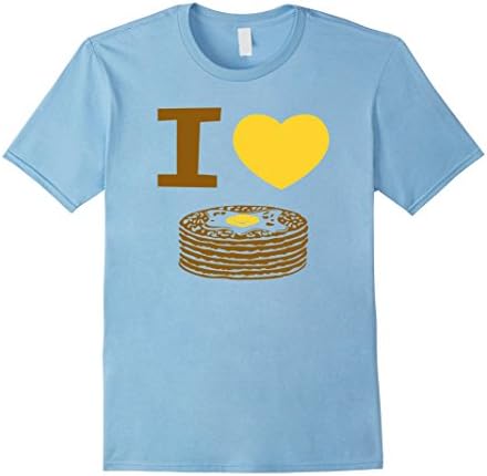 Men's Funny I Love Pancakes I Heart Pancakes T-Shirt 2XL Baby Blue