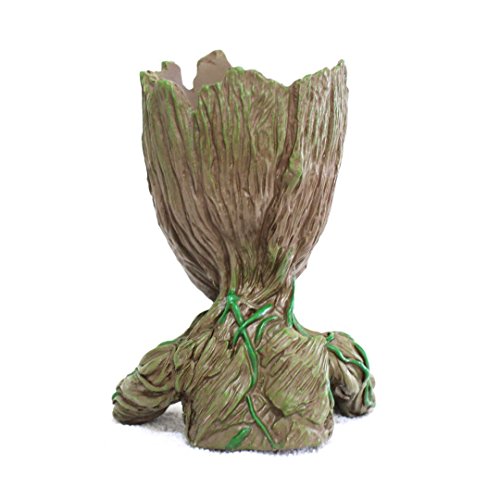 Pinsjar 15cm Kawaii Polyresin Flowerpot Tree Baby Groot Succulent Planter Cute Green Plants Flower Pot with Hole Pen Pot Best New Year Gifts For Kids