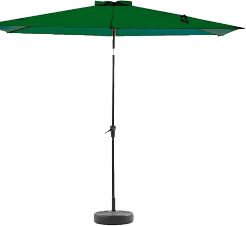 Amazon Com Wikiwiki Rectangular Patio Umbrella Outdoor Market Table Umbrella With Push Button Tilt And Crank 6 6 By 9 8 Ft Pine Green Garden Outdoor