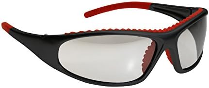 FlashFire 250-60-0020 Full Frame Safety Glasses with Black/Red Frame, Clear Lens and Anti-Scratch/Fogless Coating