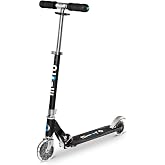 Micro, Micro Sprite LED, 2-Wheel Foldable Aluminum Kids Scooter | Compact &amp; Foldable, Lightweight, Adjustable Foldable T-Bar, Motion-Activated LED PU Wheels, Rear Brake, Swiss-Engineered