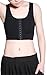 Breathable Super Flat Les Lesbian Compression 3 Rows Central Clasp Chest Binders (Small, Black)