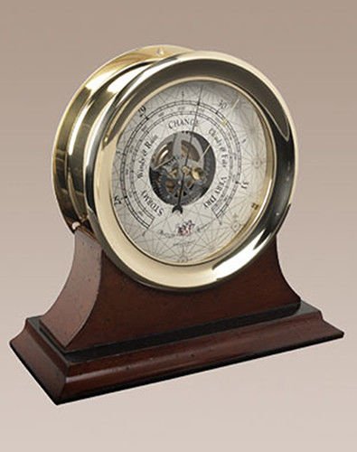 image for Nautical Home Decoration Brass Ships Captain'S Weather Barometer Wall 