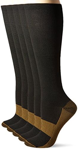 Medisonic Stress Relief Copper Infused Threaded Compression Circulation Socks, 5 Count