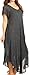 Sakkas 15802 - Lila Freckled Dyed Cap Sleeve Scoopneck Long Caftan Dress/Cover up - Black - OS