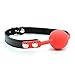 XGCMY Leather Paly Buckle Belt Silicon Mouth Ball Gag for Men Women (Red)