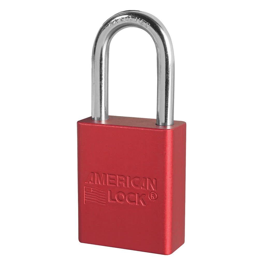 Master Lock A1106RED Aluminum Red Safety Padlock with 1/4" x 1-1/2" Shackle (Pack of 1)