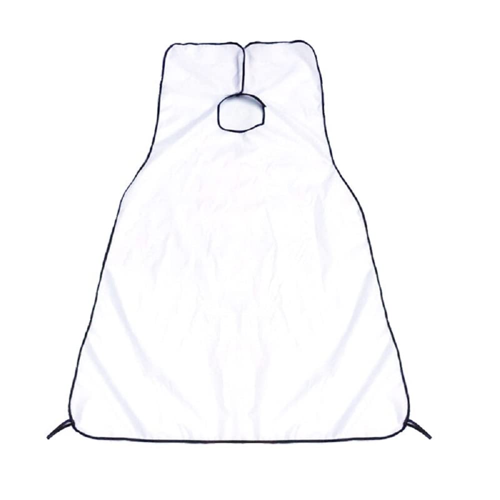 Giftwide Men’s Beard Apron Beard Shaving Bib Beard Trimming Apron For Easy Clean Up With Suction Cups Stay Tidy (White)
