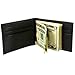 alpine swiss Men's Genuine Leather Spring Loaded Bifold Money Clip Wallet, Crosshatch Black, One Size