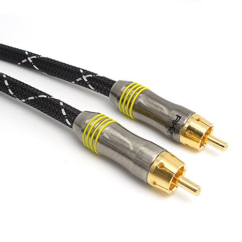 AKORD® RCA DIGITAL COAXIAL AUDIO LEAD SPDIF GOLD RCA CONNECTOR PHONO CABLE FOR SURROUND SOUND/DOLBY/DTS (1 Metre)