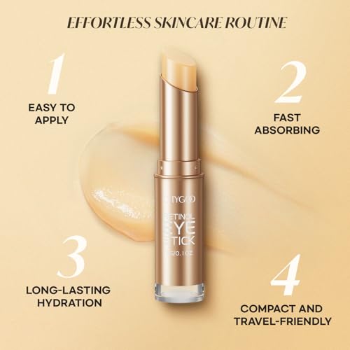 Retinol Eye Stick With Collagen, Hyaluronic Acid For Dark Circle, Wrinkles in 3-4 Weeks, Under Eye Cream Anti Aging, For Puffiness and Bags Reduces Fine Lines (Retinol Premium Gold Edition 3g)
