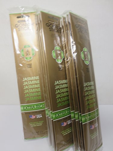 Gonesh Jasmine Incense Sticks – 12 Pack Bundle (20 Sticks Each) – Extra Rich Scent For Home & Relaxation
