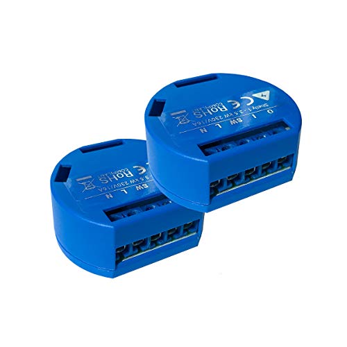 SHELLY 1 One Relay Switch Wireless WiFi Home Automation iOS Android Application 2 Pack Non-UL