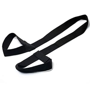 HARILEMINY Yoga Mat Carry Strap Sling,yoga loop strap,2 in 1 Adjustable Durable Cotton Fitness Stretching Strap Belt Black