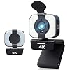 2021 New Version 4K Upgraded Webcam with Adjustable Fill Light and Privacy Cover USB Camera with Microphone Wide Screen…