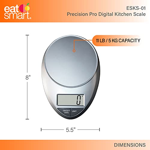 Eat Smart ESKS01 Precision Pro Digital Kitchen Scale, Silver Pricepulse