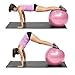 PROMIC Exercise Ball (65 cm) with Foot Pump, Professional Grade Anti Burst & Slip Resistant Stability Balance Yoga Ball for Yoga, Workout, Cardio Drumming, Classroom, Work Ball Chair (Pink)