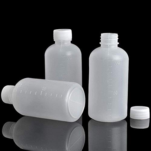 GDGY 20Pcs 100Ml 3.4OZ PE Plastic Empty Small Mouth Graduated Lab Chemical Container Reagent Bottle (100ML20 Pcs) - Thumbnail 2