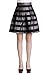 Vero Viva Women's A-line Black Skirt Striped High Waist Short Casual Skirt