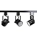 Direct-Lighting Brand H System 3-Lights GU10 LED 7.5W LED 500 lumens Track Lighting Kit Black 3000K Warm White Bulbs Included HT-50154L-330K (Black)